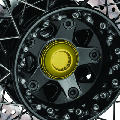 Kuryakyn Lodestar Rear Axle Sliders-BMW-Gold