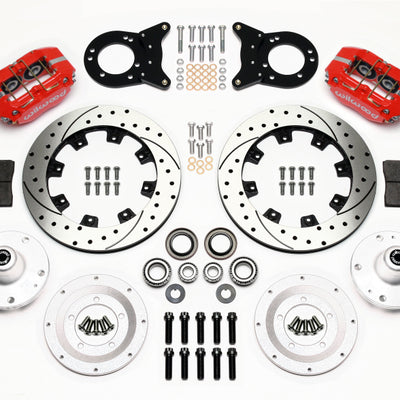 Wilwood Dynapro Dust-Boot Front Kit 12.19in Drill Red 1965-1969 Mustang Disc & Drum Spindle
