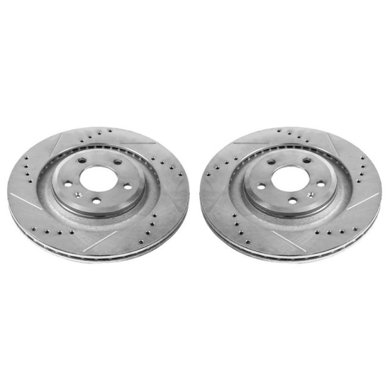 Power Stop 10-11 Audi S4 Rear Evolution Drilled & Slotted Rotors - Pair