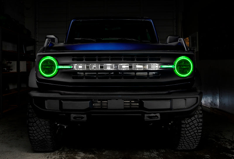 Oracle 21-22 Ford Bronco Headlight Halo Kit w/DRL Bar - Base Headlights -w/2.0 Controller