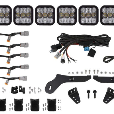 Diode Dynamics 17-20 Ford Raptor SS5 Grille CrossLink Lightbar Kit - Pro White Combo
