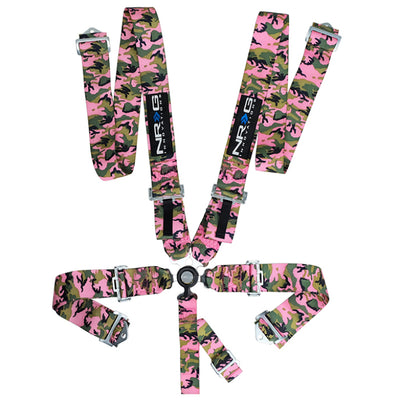 NRG SFI 16.1 5pt 3in. Seat Belt Harness/ Cam Lock - Pink Camo