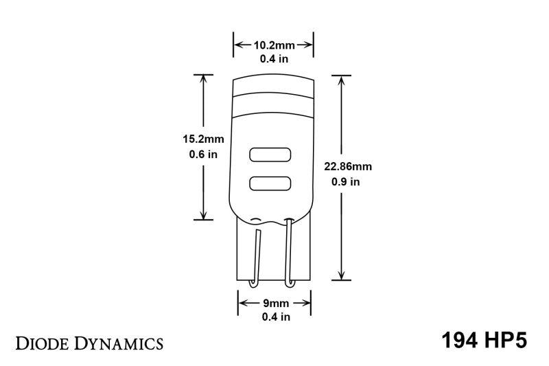 Diode Dynamics 194 LED Bulb HP5 LED - Amber Short (Pair)