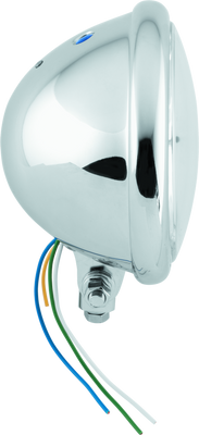 Bikers Choice 5-3/4 Chrome Bottom Mount Headlight Clear Lens H4 60/55W Universal