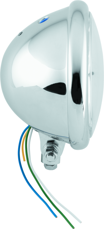 Bikers Choice 5-3/4 Chrome Bottom Mount Headlight Clear Lens H4 60/55W Universal