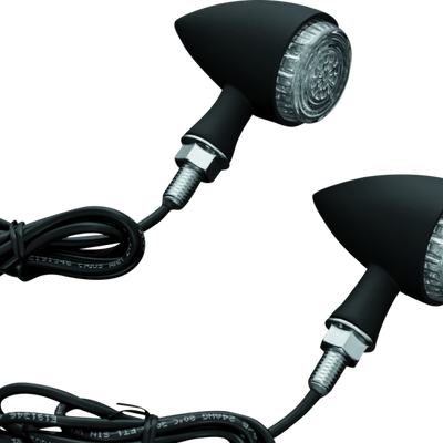 Kuryakyn Torpedo Indicator LED Amber/Red Lights Rear Run-Turn-Brake Matte Black