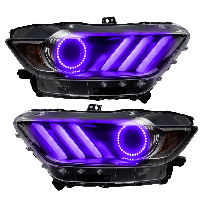 Oracle 15-17 Ford Mustang V6/GT/Shelby DRL w/ Halo Kit - ColorSHIFT w/ BC1 Controller