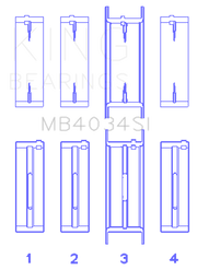 King Engine Bearings Ford 232 (Size +0.75mm) Main Bearing Set