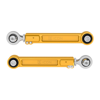 ICON 22-23 Toyota Tundra / 2024 Toyota Tacoma Billet Rear Upper Link Kit - Gold Anodized