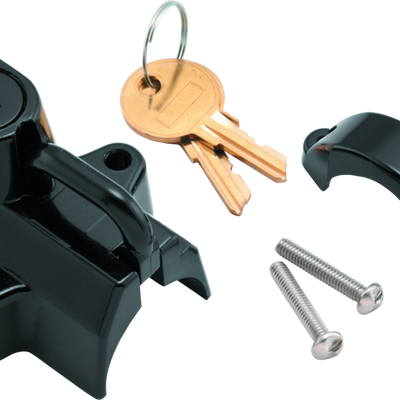 Bikers Choice Black Motorcycle Helmet Lock Fits 7/8 - 1 1/4 Tubing