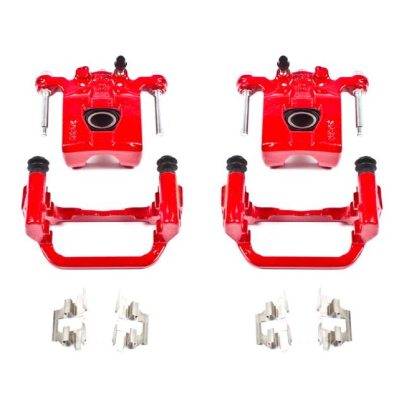 Power Stop 07-12 Nissan Altima Rear Red Calipers w/Brackets - Pair