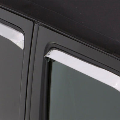 AVS 07-18 Jeep Wrangler Ventshade Front & Rear Window Deflectors 4pc - Stainless
