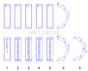 King Engine Bearings Ford Prod. V8 4.6L/5.4L (Size 0.25) Performance Main Bearing Set