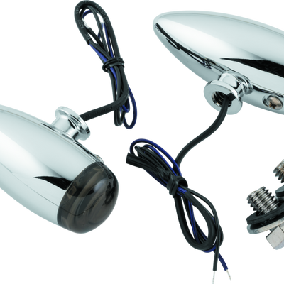 Kuryakyn Super Bright LED Mini Bullet Lights Amber Chrome