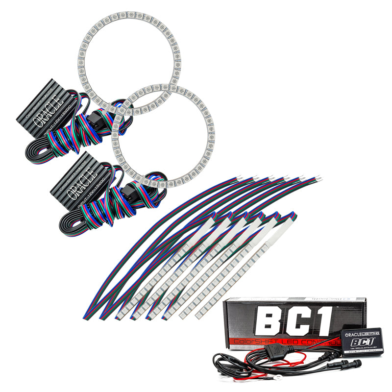 Oracle 15-17 Ford Mustang V6/GT/Shelby DRL w/ Halo Kit - ColorSHIFT w/ BC1 Controller