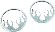 Kuryakyn Flame Speaker Grills For 14-Up Touring Models Chrome