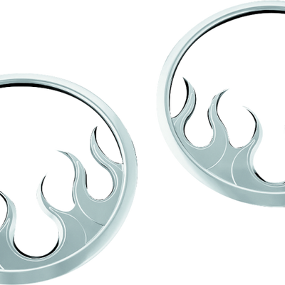 Kuryakyn Flame Speaker Grills For 14-Up Touring Models Chrome