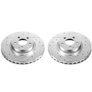 Power Stop 13-14 Mercedes-Benz C300 Front Evolution Drilled & Slotted Rotors - Pair