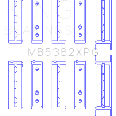 King Subaru EJ20/EJ22/EJ25 (Thrust in #5 Position) Tri-Metal Perf Main Bearing Set - Size +0.25mm