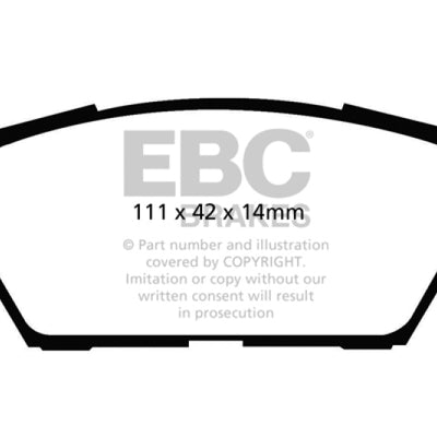 EBC 06-09 Ford Fusion 2.3 Ultimax2 Rear Brake Pads
