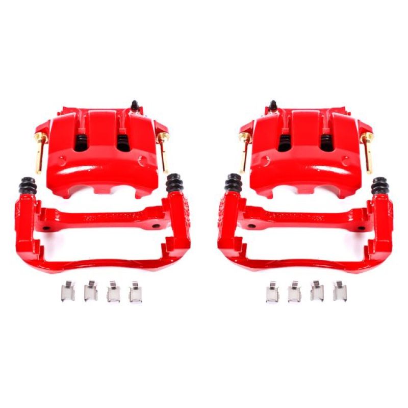 Power Stop 05-14 Ford Mustang Front Red Calipers w/Brackets - Pair