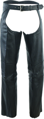 River Road Longhaul Leather Chaps Black - Small