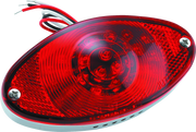 Bikers Choice Chrome LED Cateye Taillight Red Lens DOT Universal