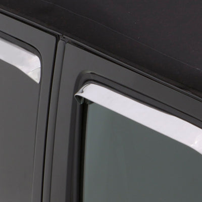 AVS 07-18 Jeep Wrangler Ventshade Front & Rear Window Deflectors 4pc - Stainless