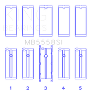 King Engine Bearings Ford R6A/114Ci 1.9L/121Ci 2.0L (Size +0.25mm) Main Bearing Set