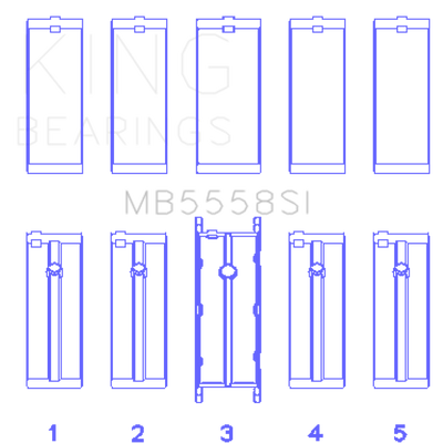 King Engine Bearings Ford R6A/114Ci 1.9L/121Ci 2.0L (Size +0.50mm) Main Bearing Set