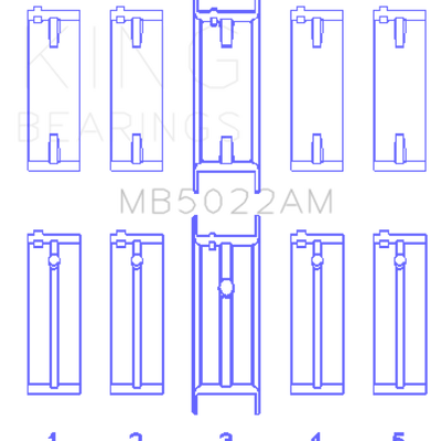 King Engine Bearings Hyundai G4Ed/G4Ae/G4Fk (Size +0.25mm) Main Bearing Set