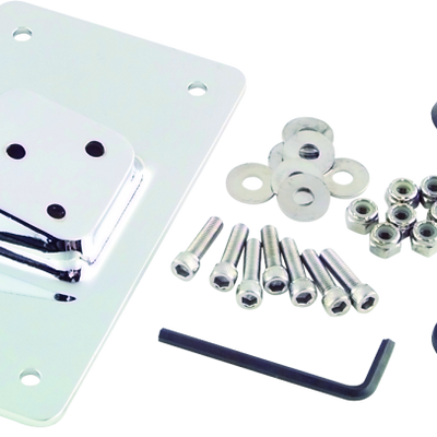 Bikers Choice 55-Up Chrome Custom Laydown License Plate Bracket With 3 Bolt Style