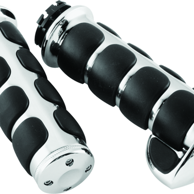 Kuryakyn Premium ISO Grips With Throttle Boss Dual Cable Chrome