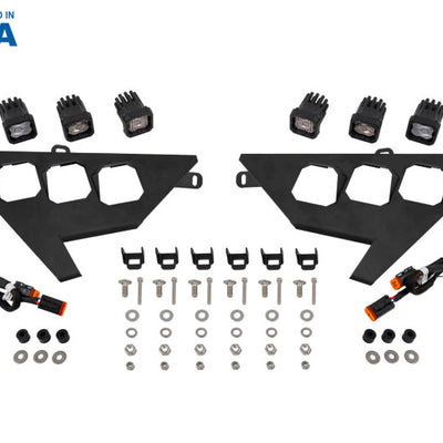 Diode Dynamics 20-Present Polaris RZR C1 Headlamp Kit Sport - White ABL (Pair)