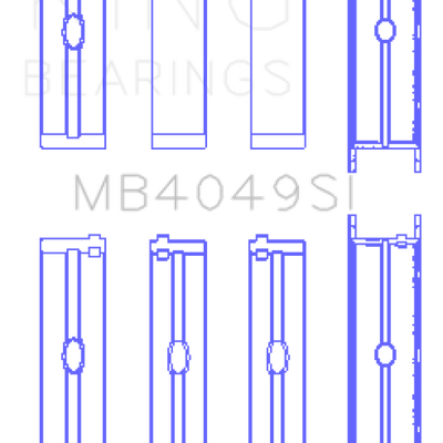 King Engine Bearings Opel C25Xa/X25Xa (Size +0.25mm) Main Bearing Set