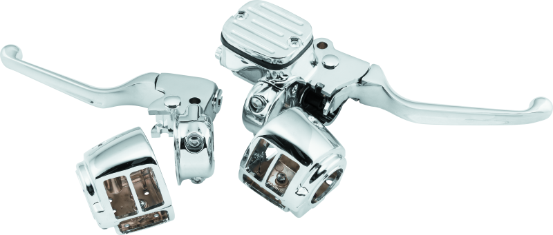 Bikers Choice 96-06 Big Twin 96-03 XL With 9/16 Bore Master Cylinder Chrome Handlebar Control Kit