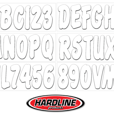 Hardline Boat Lettering Registration Kit 3 in. - 200 White solid