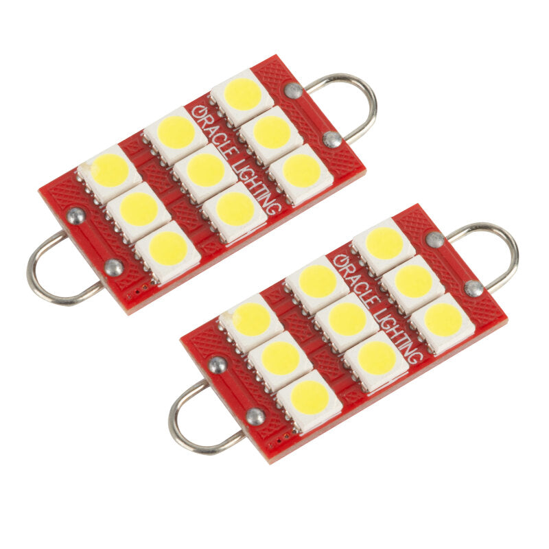 Oracle 44MM 6 LED 3 Chip - Loop Festoon Bulbs (Pair) - White