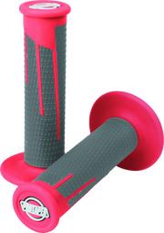 ProTaper Full Diamond Clamp-On Grips - Red/Dark Gray