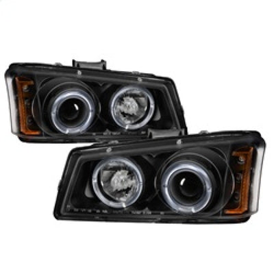 Spyder Chevy Silverado 1500 03-06 Projector LED Halo LED Amber Reflector Blk PRO-YD-CS03-AM-BK
