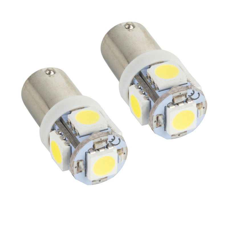 Oracle BA9S 5 LED 3 Chip Bayonet Bulbs (Pair) - White