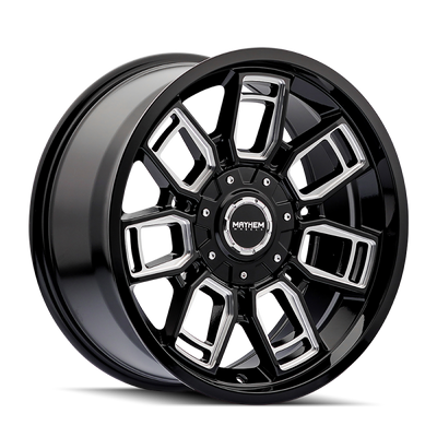 Mayhem 8118 Ordinance 20x9 / 6x135/139.7 BP / 106.1mm Hub Gloss Black Wheel w/ Milled Spokes