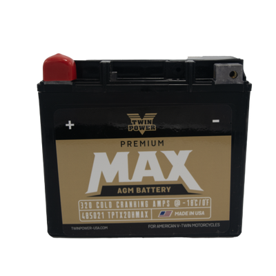 Twin Power GYZ-20H Premium MAX Battery Replaces H-D 65991-82B Made in USA 320 CCA
