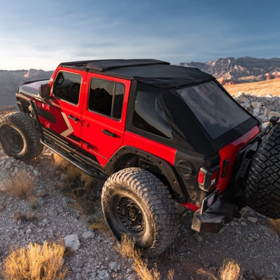 Rugged Ridge 2018+ Jeep Wrangler JLU 4 Dr Black Diamond Stitch Cloth Voyager Top (Tinted)