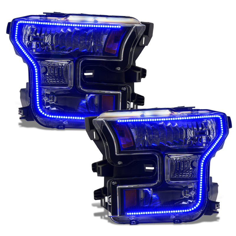 Oracle 15-17 Ford F-150 Dynamic RGB+A Pre-Assembled Headlights Halogen - Blk Edition -
