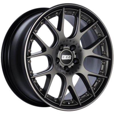 BBS CH-RII 21x9.5 5x112 ET30 PFS Platinum Center Black Rim SS Rim Protector Wheel w/Motorsport Etch
