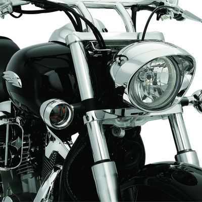 Kuryakyn Deep Dish Bezels With Smoke Lenses Red Light