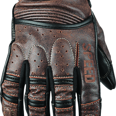 Speed and Strength Rust and Redemption Leather Gloves Brown - XL