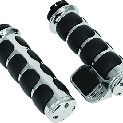 Kuryakyn Premium ISO Grip With Throttle Boss Dual Cable Chrome