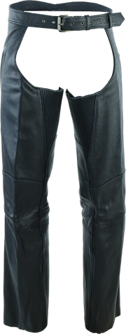 River Road Longhaul Leather Chaps Black - 3XL